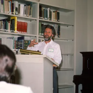 Ralph Philbrick, lecture inside the SBBG Blaksley Library