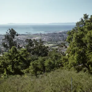 view to Santa Barbara Harbor and Santa Cruz Island, from Mission ridge Road
