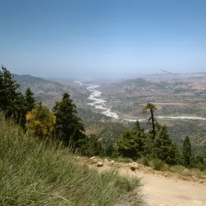Cuyama River, view from Reyes Peak ridge