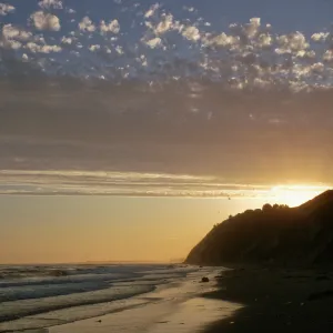 sunset, Arroyo Burro Beach, Santa Barbara, ocean waves