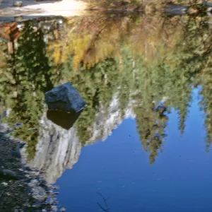 reflection, granite wall north of Whitney Portal