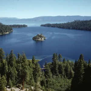 Emerald Bay, Lake Tahoe, with views of the Sierras, 10:30 am