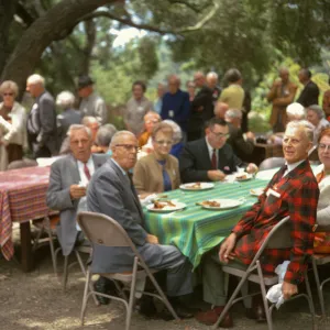 Men's Garden Club, luncheon under the oaks, 1969