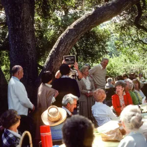 SBBG Members BBQ, 1983, under the oaks