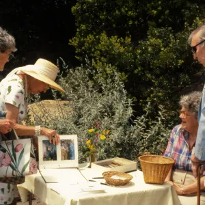 SBBG Members Day Picnic, 1987, reception table