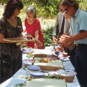 SBBG Members Day Picnic, 1996, the cake table