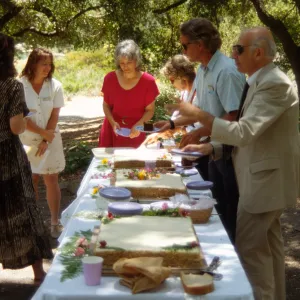 SBBG Members Day Picnic, 1996, the cake table