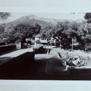 wide shot of PR_02785 -- site of North Wing construction, moving the Maintenance Shed (to east side of the Gane House)