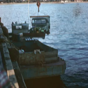 Loading boat at Santa Barbara Harbor