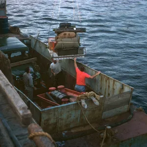 Loading boat at Santa Barbara Harbor