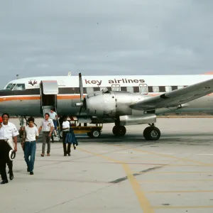 Convair 440 plane, airfield, San Clemente Island
