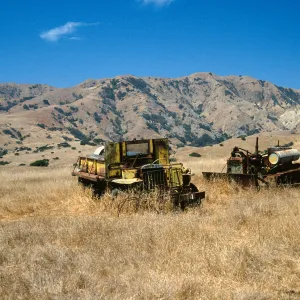old vehicles, Smugglers Ranch airstrip, Santa Cruz Island