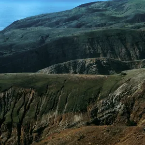 erosion, Southeast end of island, East of Montañon Canyon, looking West, Santa Cruz Island