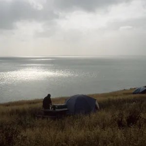 campground, early morning, Santa Barbara Island