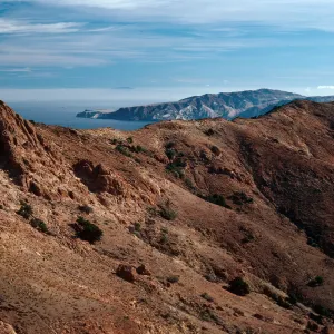 China Harbor from ridge, West of Peak 2021, Santa Cruz Island