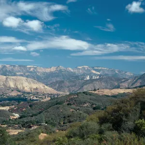 view of San Rafael Mountains from Highway 154, Santa Barbara County