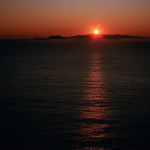 sunset over Santa Cruz Island