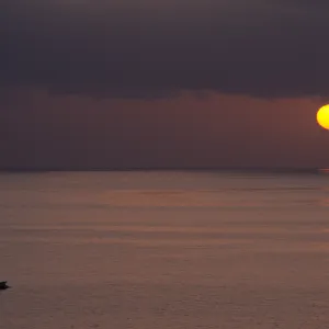 sunrise & boat, Santa Barbara Island