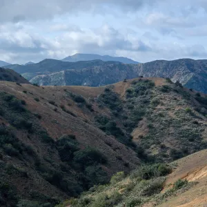 Orizaba Pak (in center) from road to Lone Tree, Santa Catalina Island