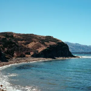 fishing shacks, West end of China Harbor, Santa Cruz Island
