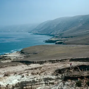 view of Carrington Point from West of mouth of Lobo Canyon, Santa Rosa Island
