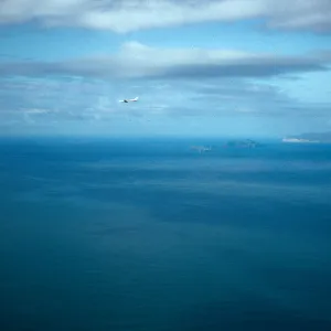 Anacapa, Santa Cruz Islands, + plane