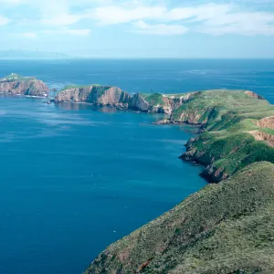 Middle & East Anacapa Islands from East end of terrace, West Anacapa Island