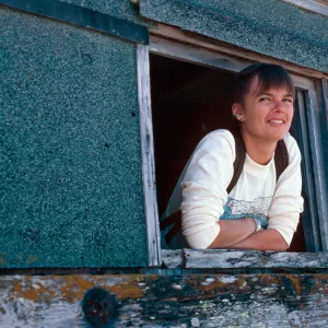 Toni Padgett, shack at China Beach, Santa Cruz Island