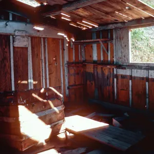 inside upper fishing shack, West end of China Harbor, Santa Cruz Island