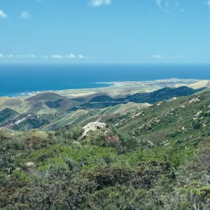 looking toward Point Conception, Cresta Road, Hollister Ranch, Santa Barbara County