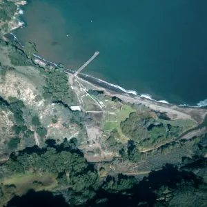 Prisoners Harbor & mouth of CaÃ±ada Del Puerto after storms, Santa Cruz Island