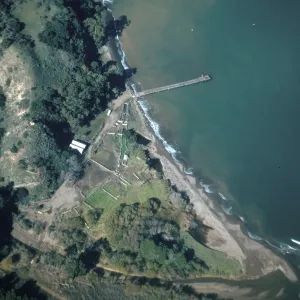 Prisoners Harbor & mouth of CaÃ±ada Del Puerto after storms, Santa Cruz Island