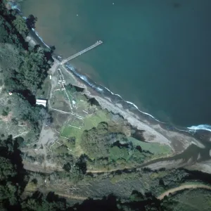 Prisoners Harbor & mouth of CaÃ±ada Del Puerto after storms, Santa Cruz Island
