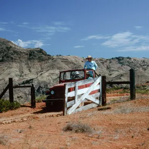 landcruiser on South Ridge Road, at Peak 1498, Santa Cruz Island