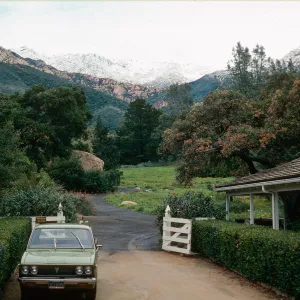 snow on Santa Ynez Mountains, Santa Barbara Botanic Garden