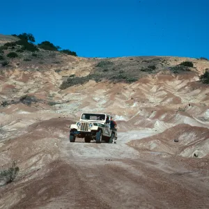 Santa Catalina Island, road to Bullrush Cyn, erosion