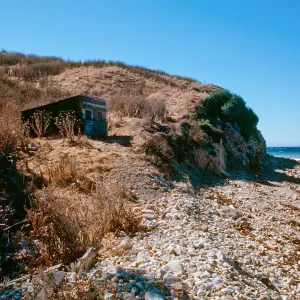 fishing shacks, West end of China Harbor, Santa Cruz Island