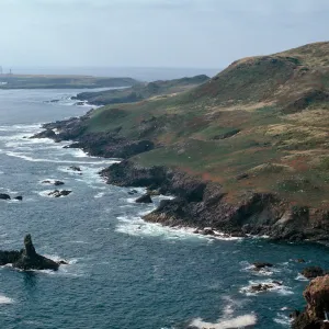 Del Sur & Todos Santos Islands, looking North from hill above lighthouse to North island