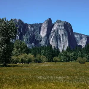 looking West from valley, Yosemite